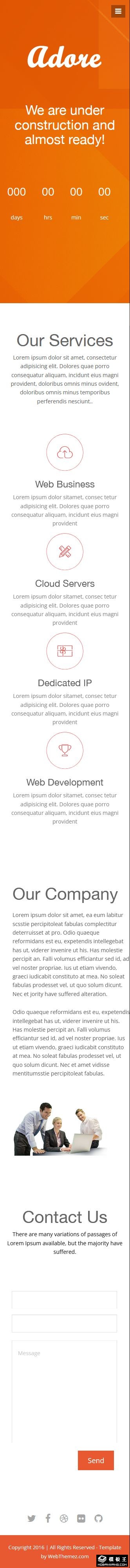 企业产品发行倒计时响应式网页模板-手机预览