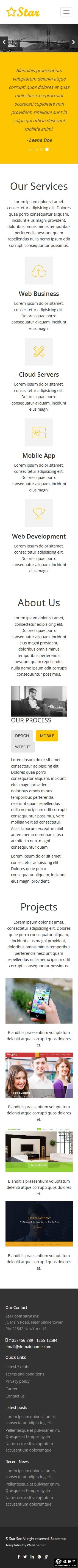 企业商务服务项目响应式网页模板-手机预览