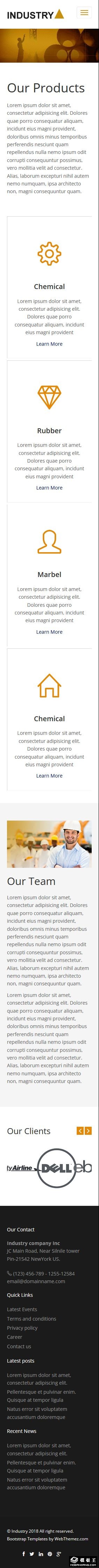 生产制造工厂响应式网页模板-手机预览