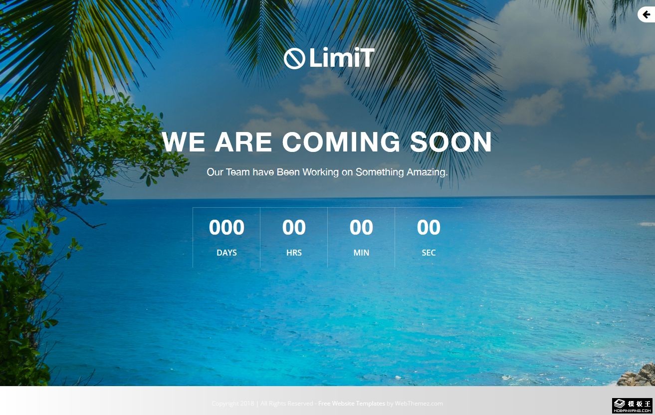 海景倒计时响应式网页模板-PC预览