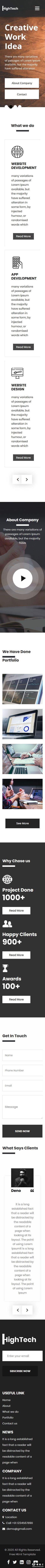 高科技创造性项目响应式网页模板-手机预览