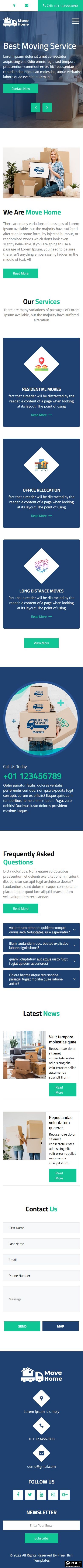 专业搬家搬运服务响应式网页模板-手机预览