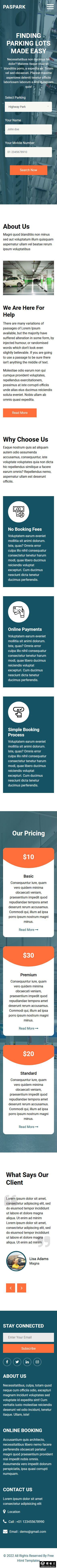 立体停车场服务响应式网页模板-手机预览