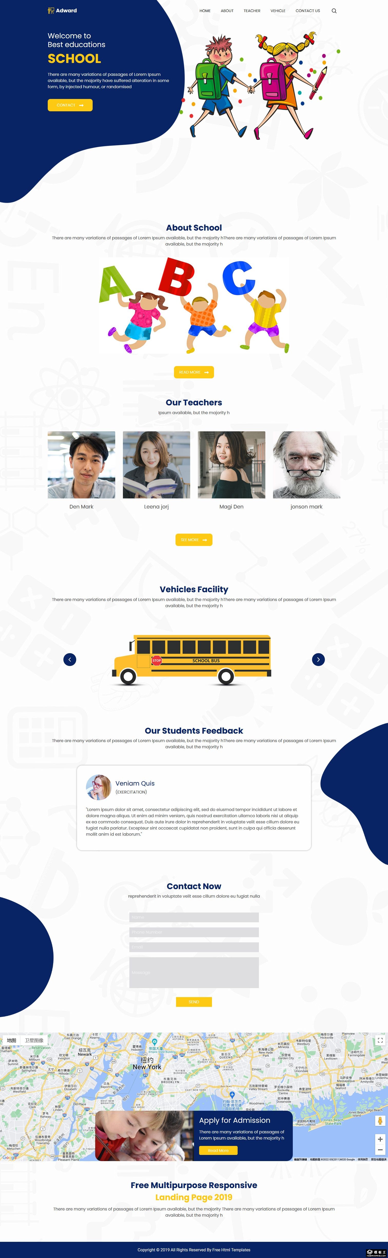 儿童ABC教育响应式网页模板-PC预览