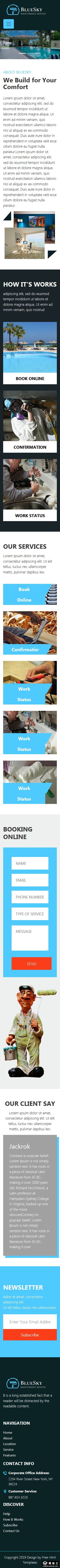 酒店维护维修外包响应式网页模板-手机预览