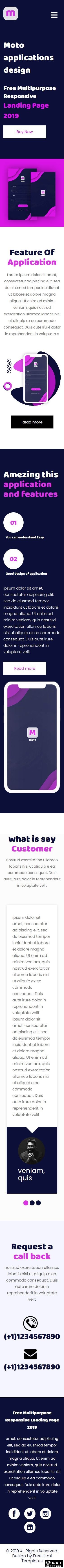 APP界面设计团队网页模板-手机预览