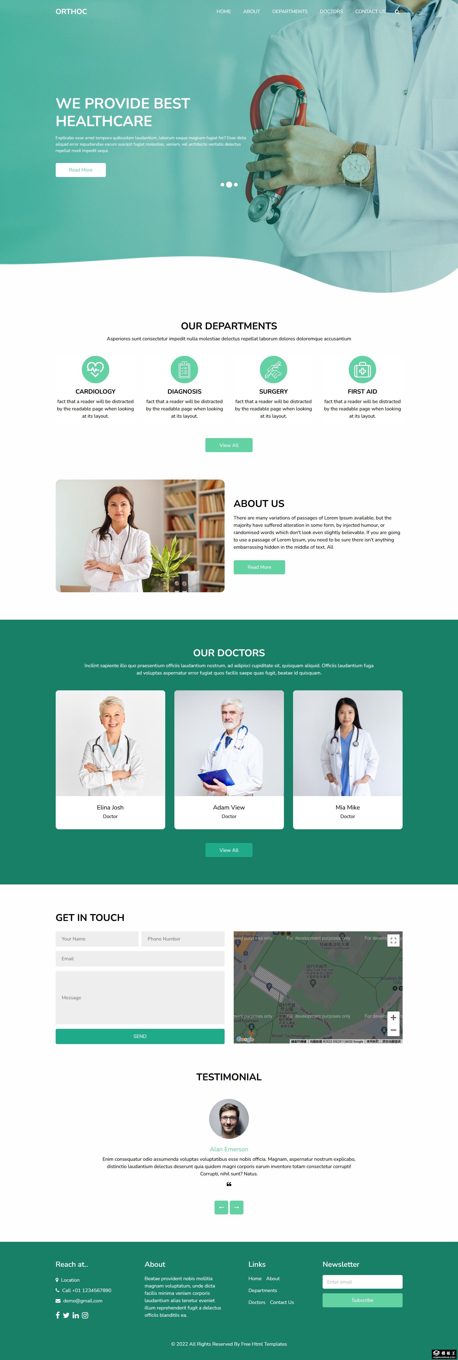专家诊所服务网页模板-PC预览