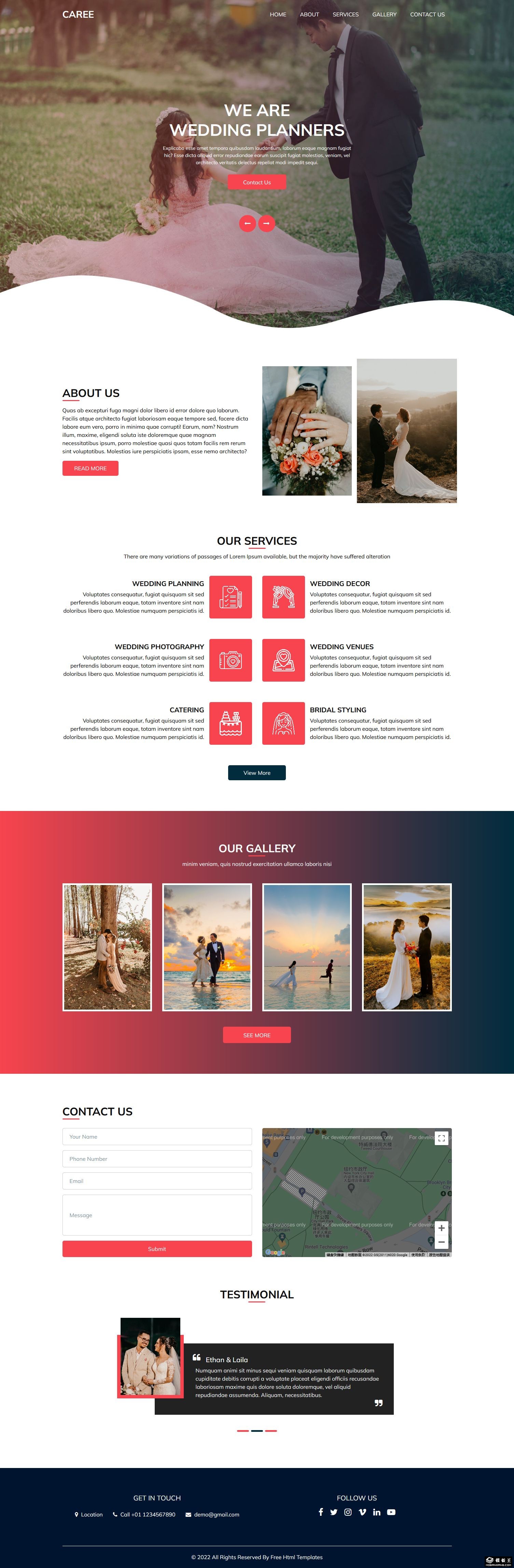 一站式结婚服务网页模板-PC预览