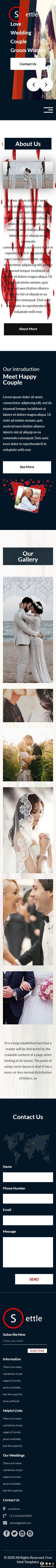 新人礼服婚纱形象网页模板-手机预览
