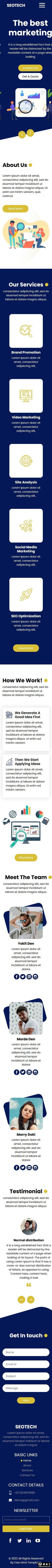SEO数字营销网页模板-手机预览