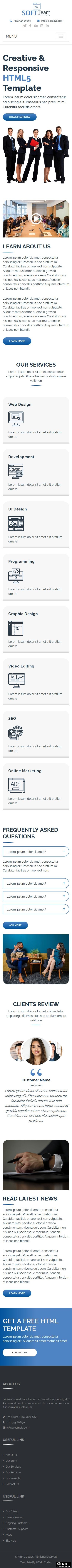 软件开发业务网页模板-手机预览