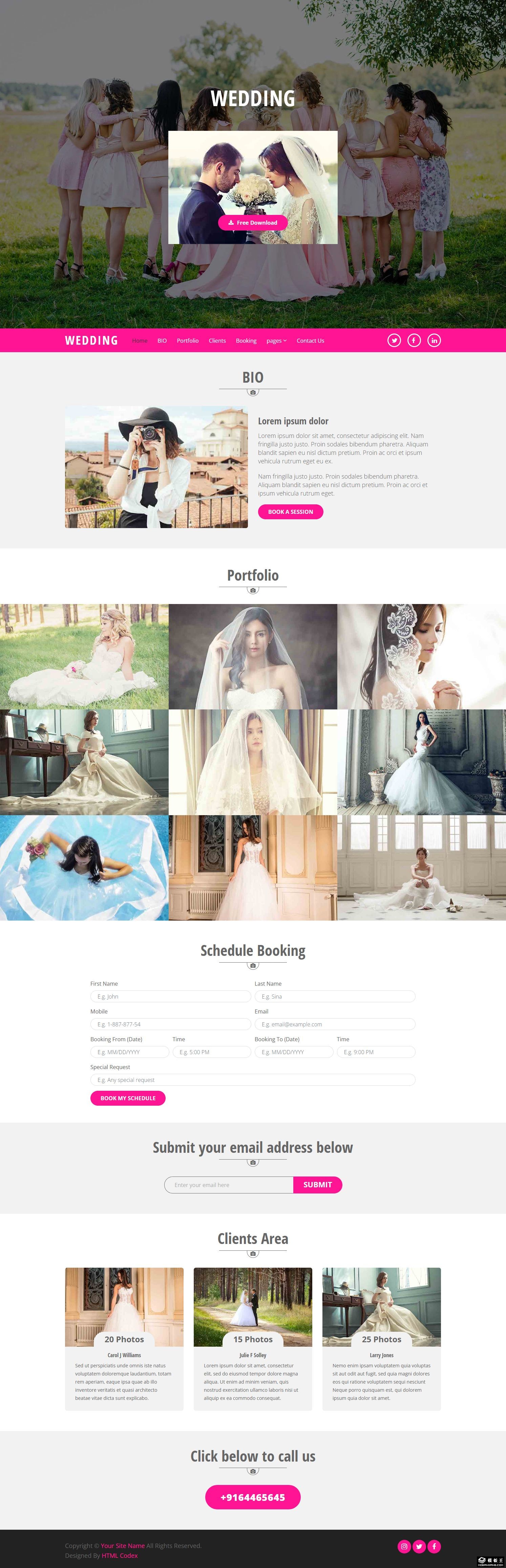 结婚一条龙服务网页模板-PC预览