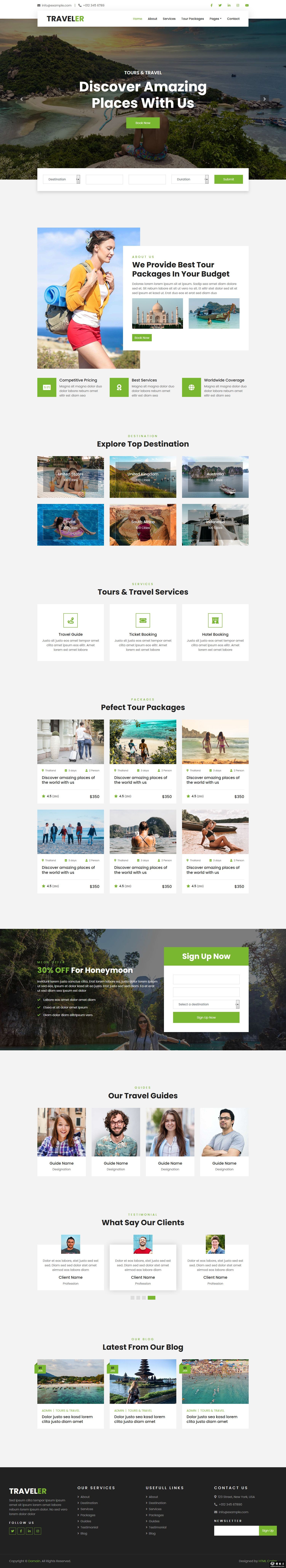 探索旅行商业服务网页模板-PC预览