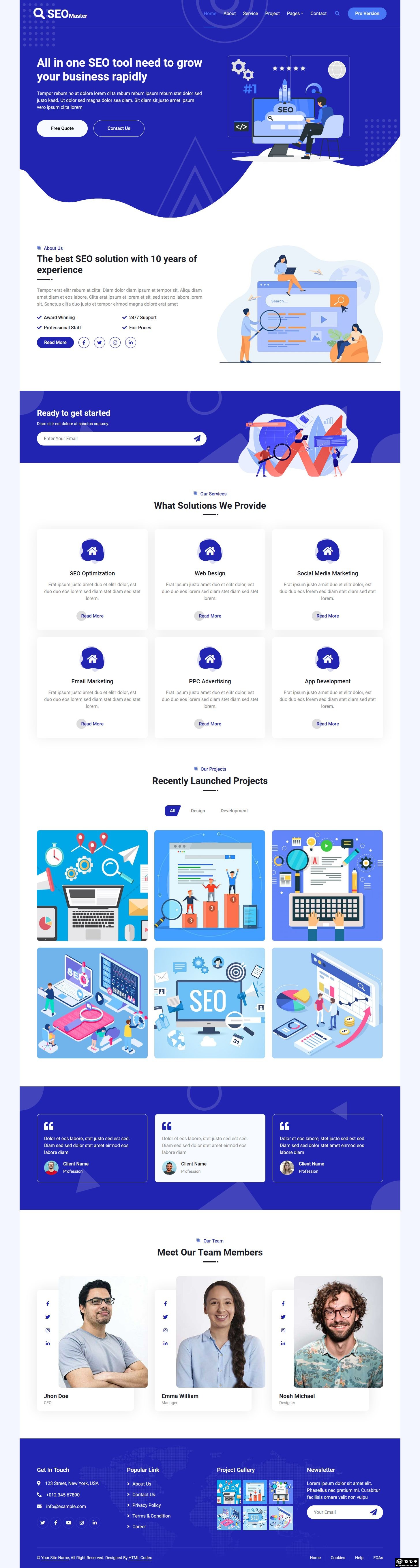 SEO大师工具服务网页模板-PC预览