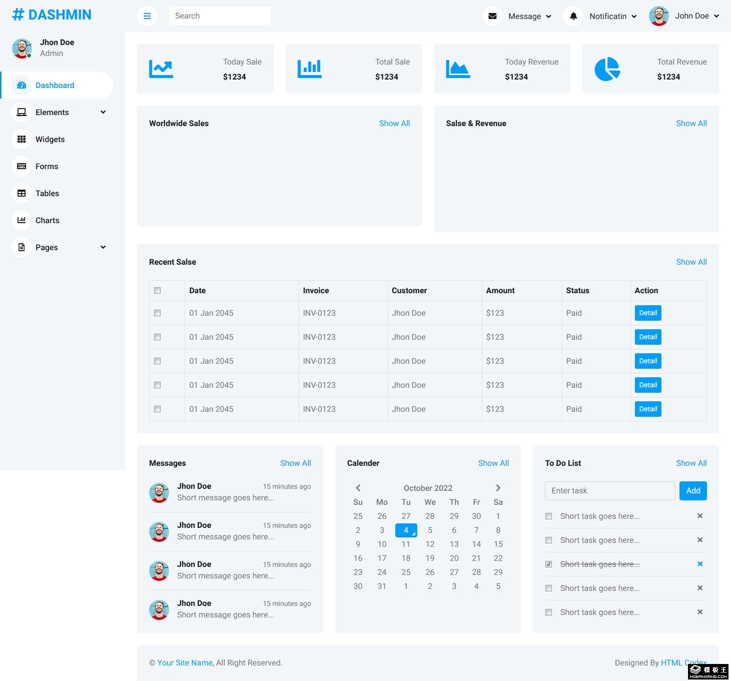 bootstrap后台数据管理网页模板-PC预览