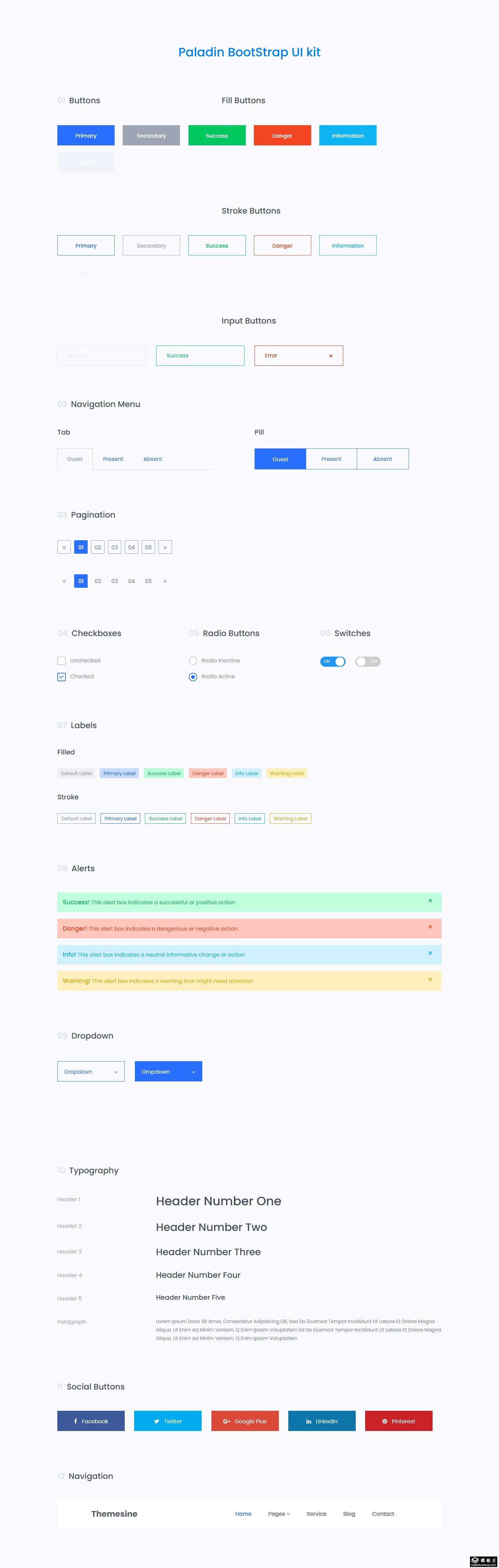 按钮组件合集web模板-PC预览