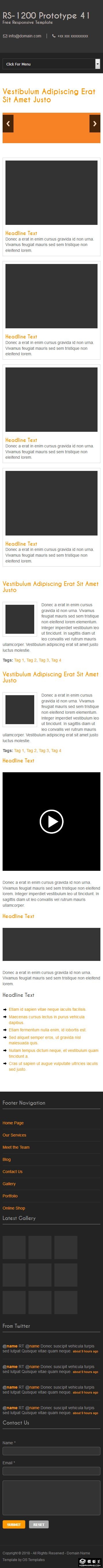 黑白信息动态网站模板系列41-手机预览