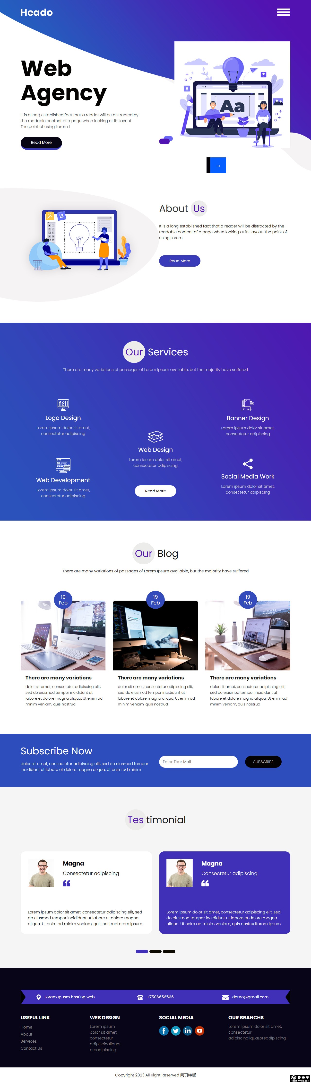 商业业务代理公司网页模板-PC预览