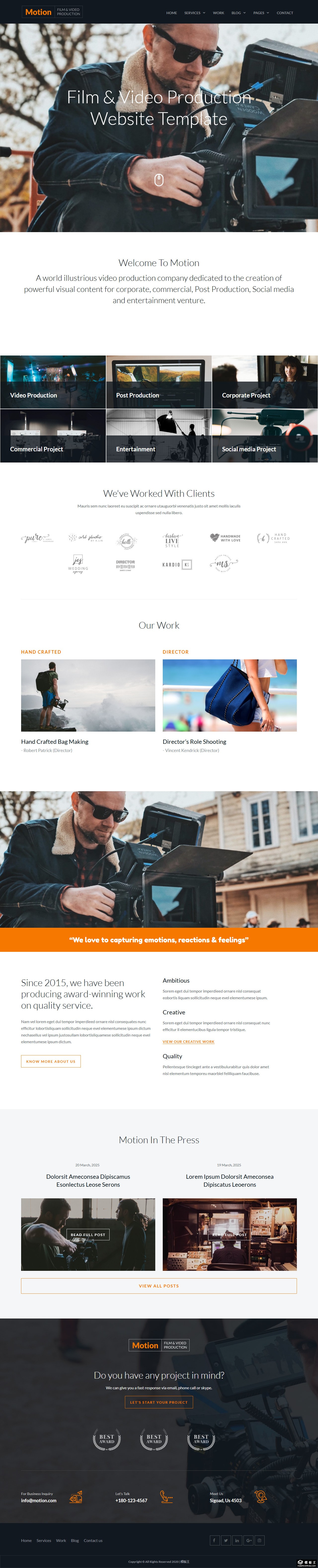 视频制作公司网站模板-PC预览
