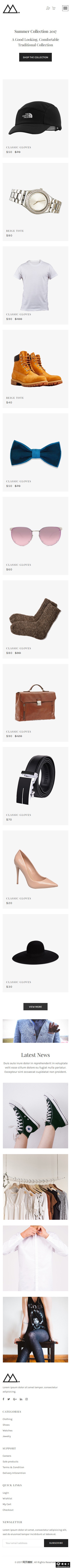 简约时尚精品商城网站模板-手机预览