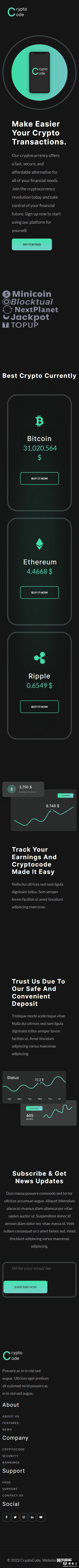 黑色金融投资项目网站模板-手机预览
