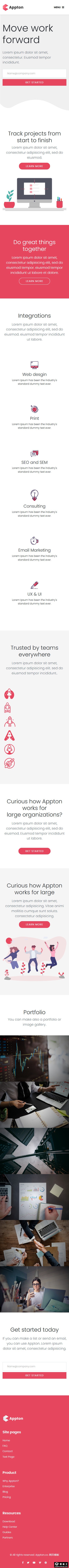 APP开发展示网站模板-手机预览