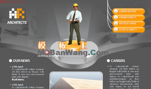 欧美建筑工人网页模板