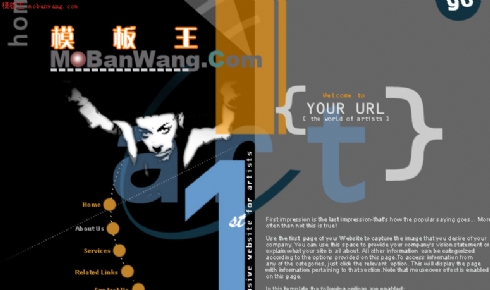 欧美个人艺术主页版面模板