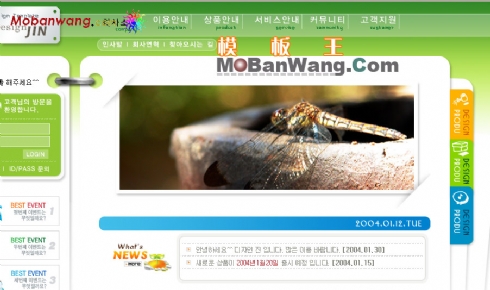 韩国自然研究绿色网站模板