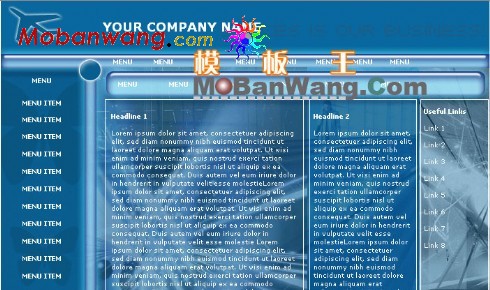 欧美航空企业网页模板