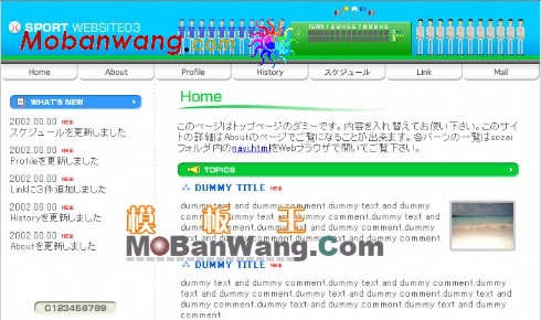 日本运动比赛网页模板