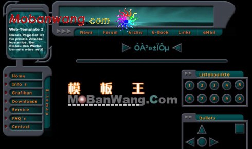 黑色机器界面网页模板