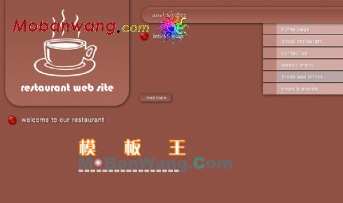 欧美休闲餐馆网站模板