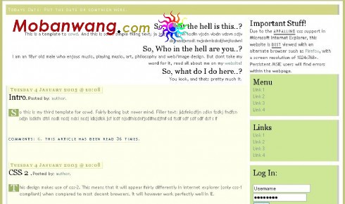 个人BLOG网页模板