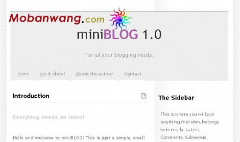 迷你BLOG网页模板