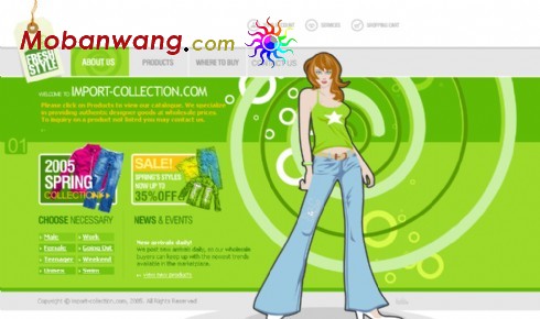 绿色新款服饰企业网页模板