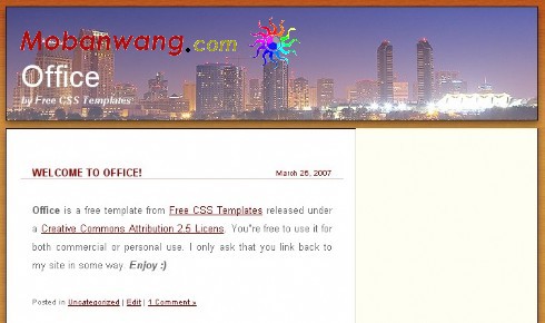 办公室BLOG网页模板