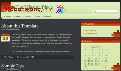 拼图风格BLOG网页模板