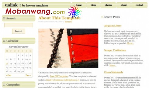 解锚支索主题BLOG网页模板